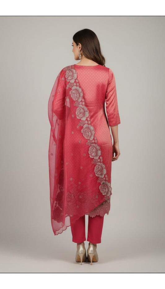 Blushing Elegance Embroidered Salwar Suit Set