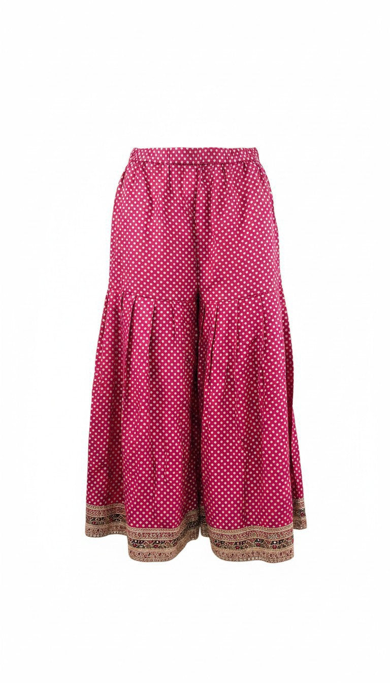 Raspberry Pink 3-Piece Gharara Set – Sleeveless Floral Embroidered Kurti with Matching Gharara & Dupatta
