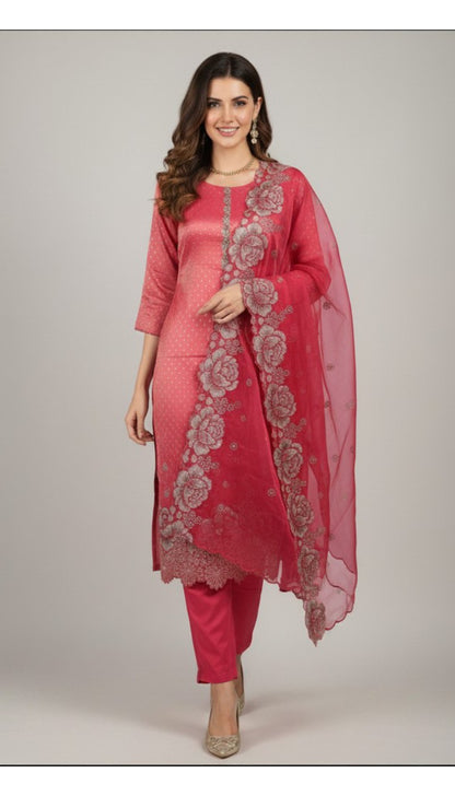 Blushing Elegance Embroidered Salwar Suit Set